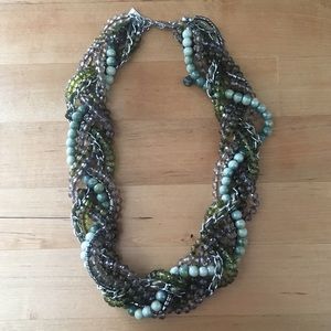 The Limited Braided bead necklace — green